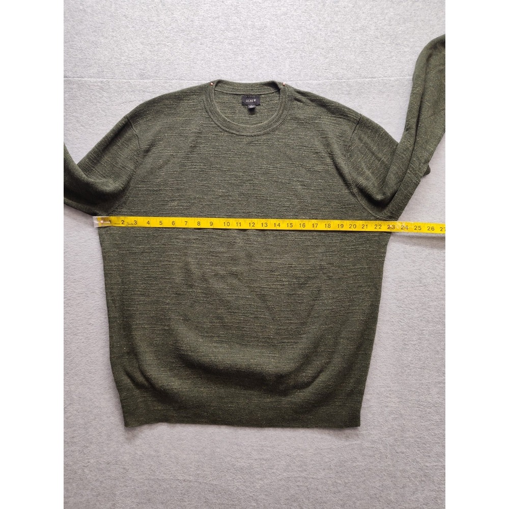 J Crew Men Sweaters L Green Crew Neck Pullover Long Sleeve Comfort Logo Casual - Picture 8 of 16